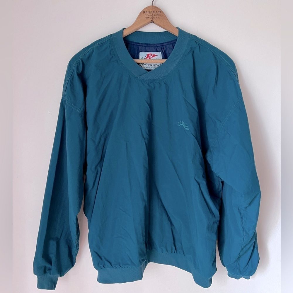 Vintage Men’s teal blue headwind golf windbreaker size large
